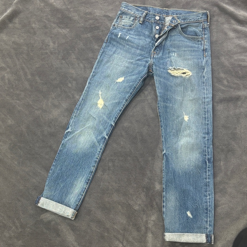 Levi's Men's Slim Fit Ripped Blue Jeans